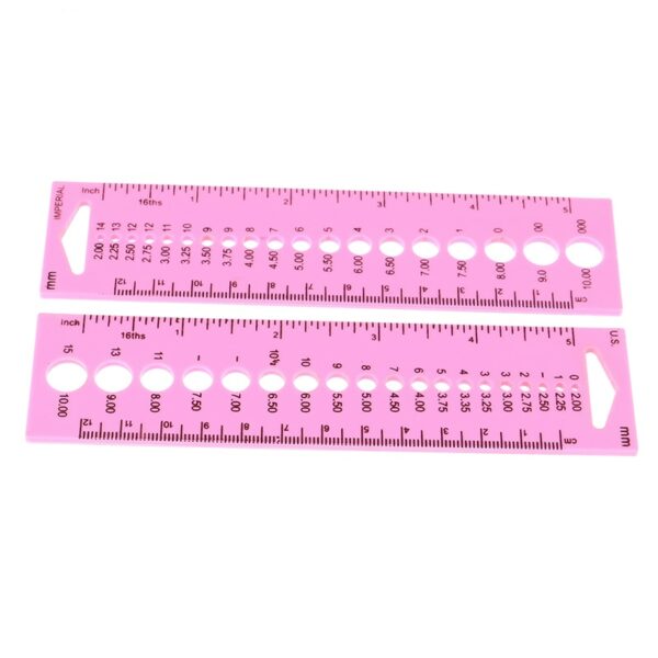 2PCS All In One Measure Ruler For Knitting Needles 2.0-10.0mm Crochet Hook Measure 12CM 4