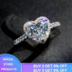 YANHUI Original Silver 925 Rings For Women Romantic Propose Marriage Heart Natural Zirconia Ring Bridal Wedding Bijoux With Box 2