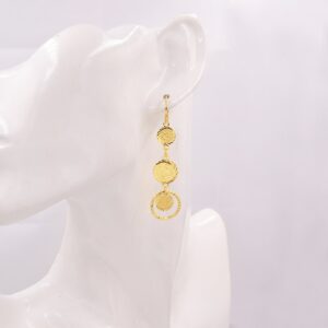 Women Arab Style Gold-color Ancient Coins Dangle Drop Earrings Jewelry 2