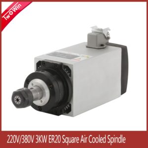 3KW 220V/380V Air Cooled Square Spindle CNC Motor With ER20 Collet Tool CNC Spindle Motor for CNC Milling Machine 1