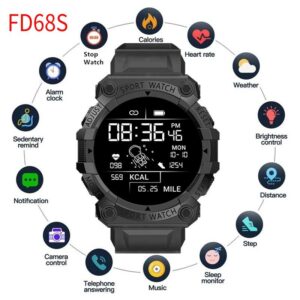 FD68S Smart Watch Heart Rate Blood Pressure Monitor For IOS Android Forecast Activity Fitnes Tracker Sports Smartwatch Men Women 1
