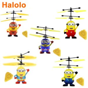 Halolo Mini drone RC Helicopter Aircraft Mini drone Fly Flashing helicopter Hand Control RC Toys Mini Quadcopter Dron Kids Toys 1