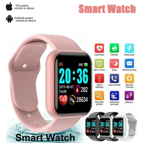 Y68 Smart Watch Child Men Women sport watch Heart Rate Blood Pressure digital led electronic Watch Bracelet for Android and IOS 1