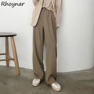 Plus Size Pants Women Elegant Full Length Casual High Waist Office Temperament Autumn Pockets Korean Style All-match Female Cozy 1