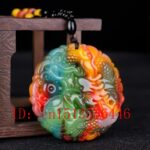 Natural Colour Jade Money Dragon Pendant Necklace Chinese Charm ite Jewelry Carved Amulet Luck Gifts for Her Men Sweater chain 3