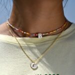 Bohemia Beaded Choker Necklace for Women Initial 26 Letters Pendant Chain Necklace Fashion Shell Pearl Jewelry Boho Accessories 2