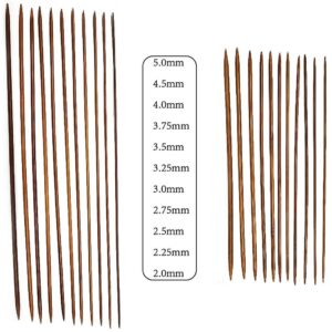 44pcs 25cm/36cm Weave Tool Bamboo Needle Carbonized Double Head Needle Straight Needle for Knitting Sweater Knit Set 2