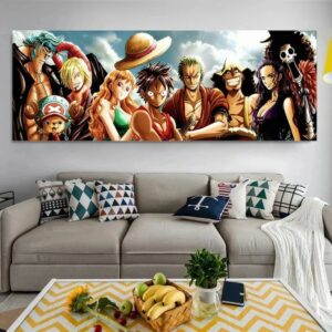 One Piece Japanese Anime Canvas Painting Luffy and His Partners Poster Wall Art Prints Home Children's Bedroom Decoration Painti 1