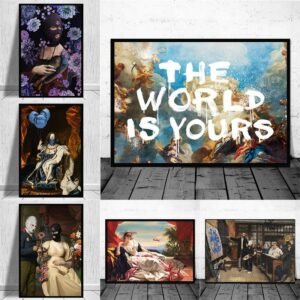 Masked Artist Criss Bellini Artwork Canvas Painting Wall Art Boss Babe The World Is Yours Posters Annd Prints For Home Decor 1