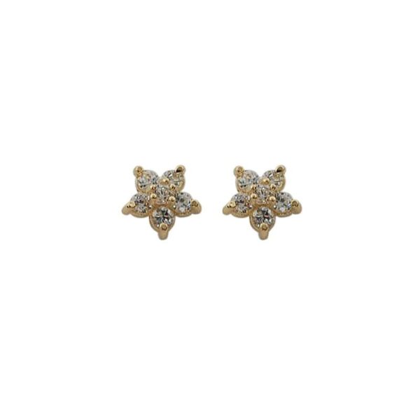 925 Sterling Silver Plated 14k Gold Pavé Crystal Five-pointed Star Earrings Women Simple Fashion Wedding Jewelry Accessories 5