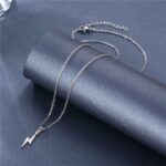 Lightning Pendant Necklace Chain 304 Stainless Steel Necklace for Women Men Party Ornament Jewelry Gift 3