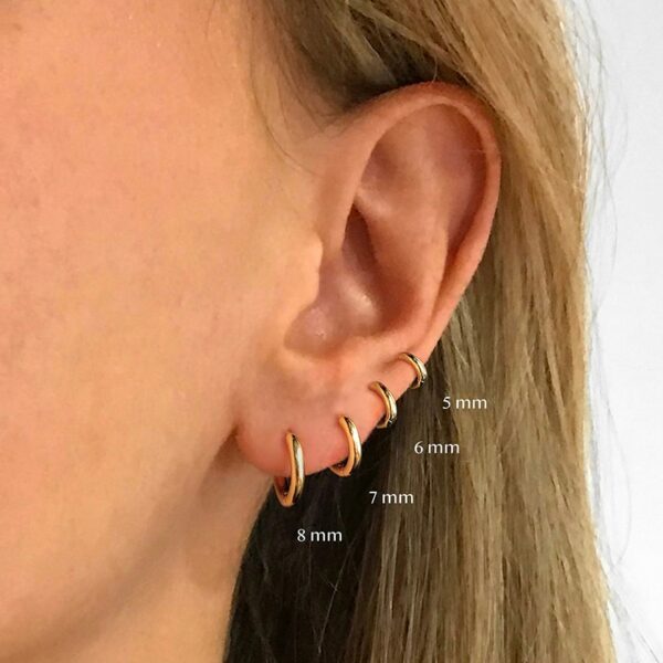 CANNER Round Minimalist 5/6/7/8/9mm Hoop Earrings Ear Buckle 925 Sterling Silver Glossy Ear rings For Women pendientes plata 925 3