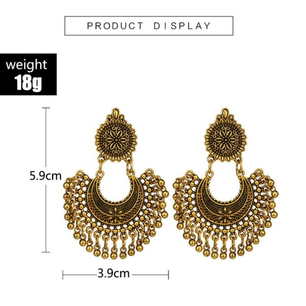 GTQ  Metal Tassel Jhumka Indian Ethnic Bollywood Dangle Earrings Fashion Jewelry 3