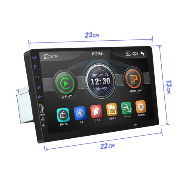 Built-in Carplay Mirror link Android 9.1 2din Car radio 9 "HD Car Audio Touch Screen Bluetooth USB Rear View Camera MP5 Player 5