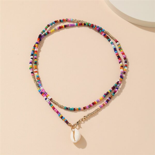 Bohemian Colorful Seed Bead Shell Choker Necklace Statement Short Collar Clavicle Chain Necklace for Women Female Boho Jewelry 6