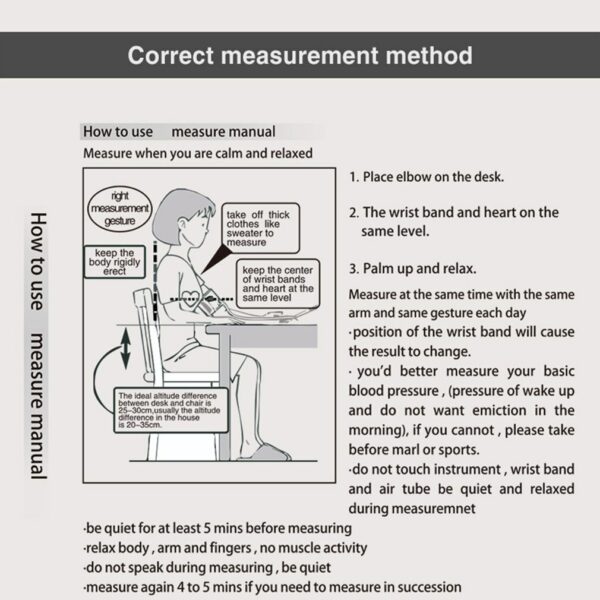 Arm Automatic Blood Pressure Monitor Medical BP Sphygmomanometer Pressure Meter Tonometer For Measuring Oxygen Saturation Meter 4
