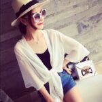 Womenv Short Chiffon Shawl Wraps For Women Summer Beach Sun UV Protection Cloth Lady Blouse Bolero Flapper Elegant Tops Blusas 6