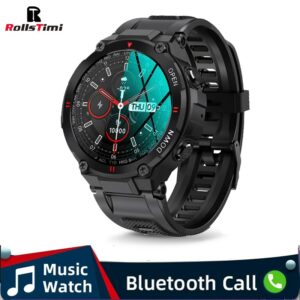 Rollstimi 2021 smart watch Men Outdoor Sports Waterproof Fitness Tracker Blood Pressure Monitor Bluetooth call smart wristband 1