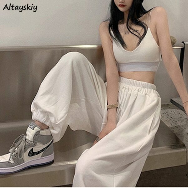 Casual Pants Women Spring Loose Pure Color All-match Mujer Full Length Chic Girlfriend Fashion Trousers Ladies Cool High Street 1