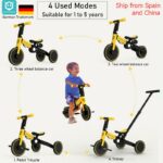 Uonibaby 4  into 1 Children Bicycle Tricycle Two Wheel Bike Baby Balance Bike Kids Scooter Baby Stroller for 1-6 Years Old 1