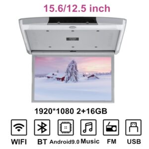 15.6/12.5 Inch Car Monitor Ceiling Mount Roof MP5 Player Android 9.0 HD 1080P Video Player WIFI USB/FM/Speaker/blue tooth 1