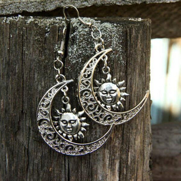 New Wiccan Sun Moon Earring Creative Gift For Women Festival Jewelry Charm Celestial Charm Sun Hippie Fashion 2021 Statement 2