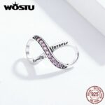 WOSTU Real 925 Sterling Silver Infinity Love Charms Forever Family Bead Fit Original Bracelet Pendant Zircon Jewelry FIC1146 4