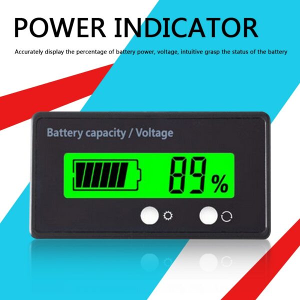 Battery Monitor 6-63V DC Lead Acid Lithium Ion Battery Capacity Tester Percentage Level Voltage Meter Gauge Power Indicator 3