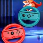 for Switch OLED 2Pcs Left&Right Racing Steering Wheel Controller joycon Handle Holder Grip For Nintendo switch Accessories 4