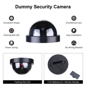 HONTUSEC Dummy Camera Fake Dome Camera CCTV Security Camera Indoor With Flashing Red LED Light Fake Camera CCTV Surveillance 2