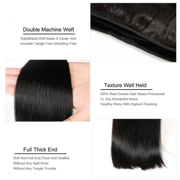 36 38 40 inch Long Straight Bundles With Closure Human Hair Brazilian Hair Weave Straight Extension With 5x5x1 Closure For Women 3
