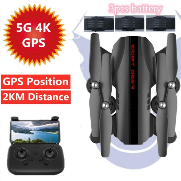 Professional Drone With 4K ESC Camera Dual GPS Postion Smart Follow Waypoint Flight  2KM RC Quadcopter  VS S176 GD91 Pro  FX-9P 1