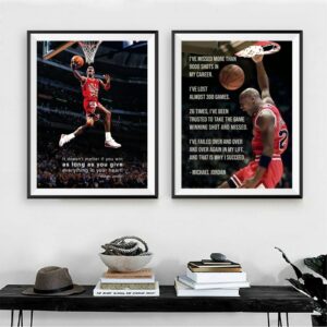 Basketball Poster Michael Jordan Wall Pictures Quote Painting Canvas Art Print For Home Room Decor 1