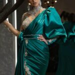 Muslim Mint Mermaid Evening Dresses Gowns Elegant Beaded Satin Overskirt Formal For Women Party 3