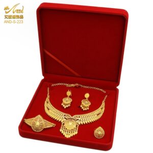 ANIID Dubai Gold Plated Jewelry Set For Women Indian Earring and Necklace Nigeria Moroccan Bridal Accessorie Wedding Bracelet 1