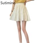 Summer 2021 New White Shorts Skirt Women's Small High Waist A-line Skirt Pleated Student Lady Cute Skirts Ins Tide Wholesale 5