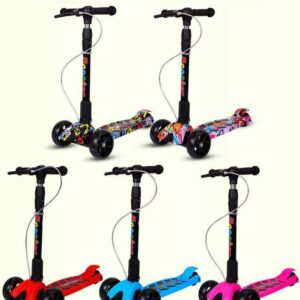 LazyChild Scooter Children 2 To 12 Years Old Baby Step Car Foldable Flash Roller Skating Block 1