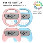 4 In 1 Left and Right Handle  Grips Controller Joystick Caps Racing Steering Wheel for Nintendo Switch NS Accessories 1