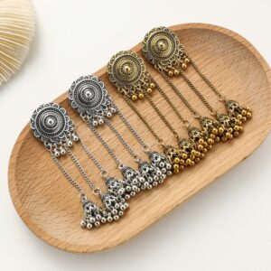 Ethnic Indian Earring Jhumka Handmade Gold Vintage Birdcage Bell Tassel Dangle Hanging Earrings For Women Gypsy Jewelry 1