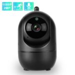 PTZ IP Camera Wifi 1080P 64GB Home Security Surveillance Auto Tracking Night Vision Two Way Audio Wireless CCTV Camera Black 1