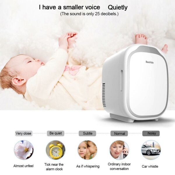 Mini Small Refrigerator Portable Thermoelectric Cooler And Warmer For Skincare Breast Milk Foods Medications Bedroom And Travel 2