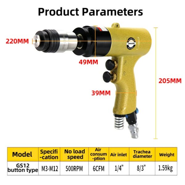 High-quality Self-locking Head Tapping Machine Strong Button Pneumatic Tapping Machine Wire-returning Machine M3-M12 2