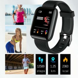 116 Plus Smart Watch Bluetooth Fitness Tracker Sports Heart Rate Blood Monitor Life Waterproof Colorful Bracelet for Android IOS 1