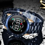 VBDK Steel Band Smart Watch Men Heart Rate Blood Pressure Monitor Sport Multifunction Mode Fitness Tracker Waterproof Smartwatch 6