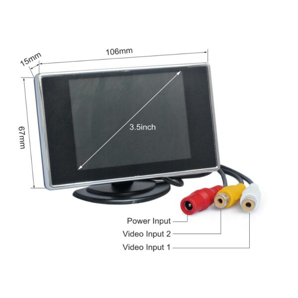 DIYKIT 2In1 Car Parking System Kit 3.5" TFT LCD Color Rearview Display Monitor + Waterproof Reversing Backup Rear View Camera 2