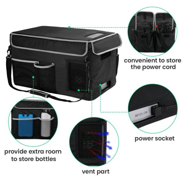 Joytutus 22L Car Refrigerator Storage Bag 28L Portable Carry Bag for Mini Fridge Keep Cooling Drip-proof (Fridge not included) 3