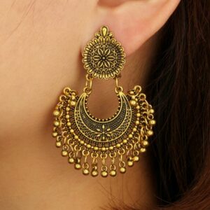 Women Earrings Metal Tassel Jhumka Indian Ethnic Bollywood Dangle Earrings Fashion Jewelry Accessories 1