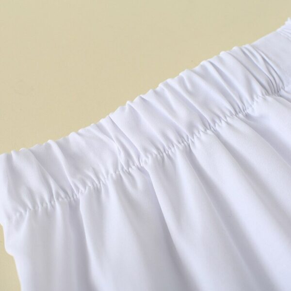 Women Decorative Skirt Solid Color A-Line False Fake Hem Button Solid Color Elastic Waist Layered Detachable Apron 3