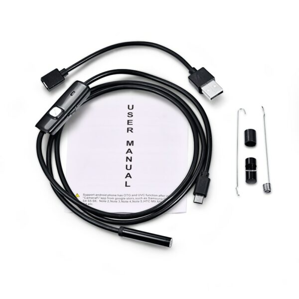 7mm Endoscope Camera Flexible IP67 Waterproof Micro USB Inspection Borescope Camera for Android PC Notebook 6LEDs Adjustable 2