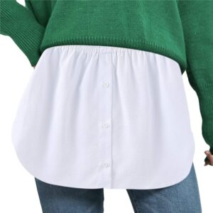 New Style Womens Fake Shirts Hem Underskirts Elastic High Waist Split Half Slips Skirts Hoodies Sweaters Extender Hemline 1
